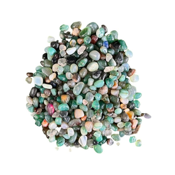 Pedra Roladas Naturais Cascalho Quartzo Verde Pacote 200g