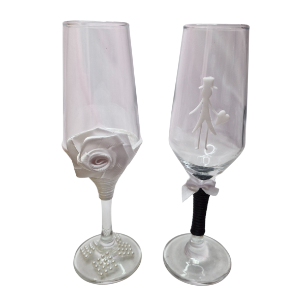 2 Taças Vidro Casamento Noivos Brinde Presente