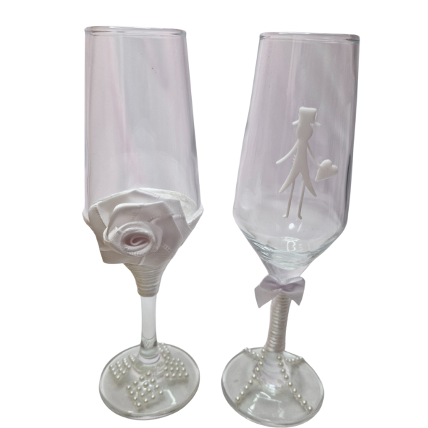 2 Taças Vidro Casamento Romântico Noivos Brinde Amor