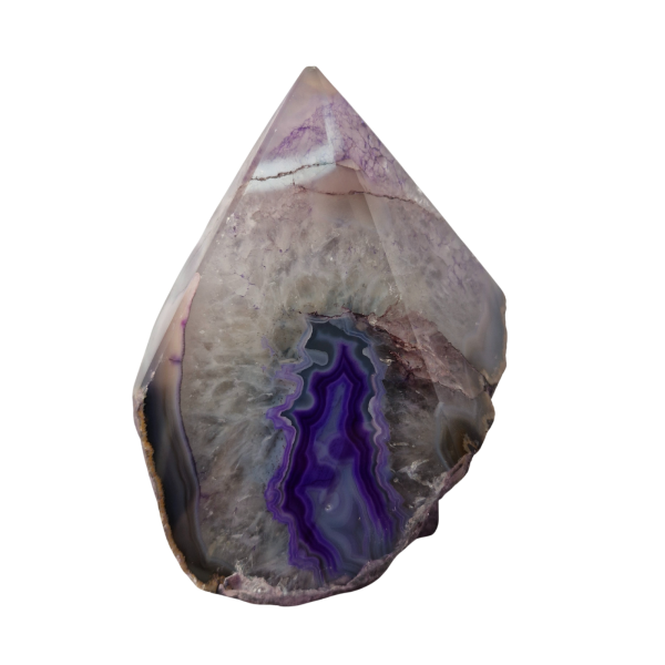 Pedra Natural Ponta Geradora Energia Ágata Roxa 1,2 a 1,3 Kg