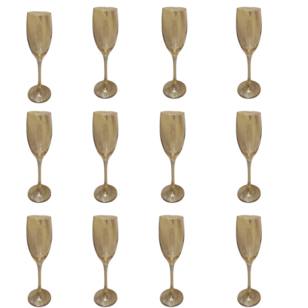 Conjunto 12 Taças Âmbar Champanhe 190 ml Nadir