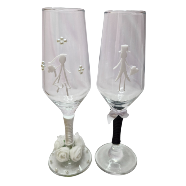 2 Taças Vidro 186 ml Casamento Noivos Amor Presente