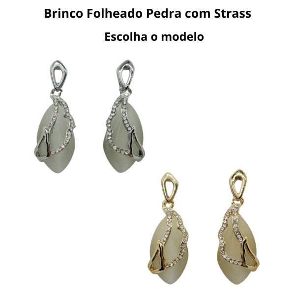 Brinco Pedra com Strass