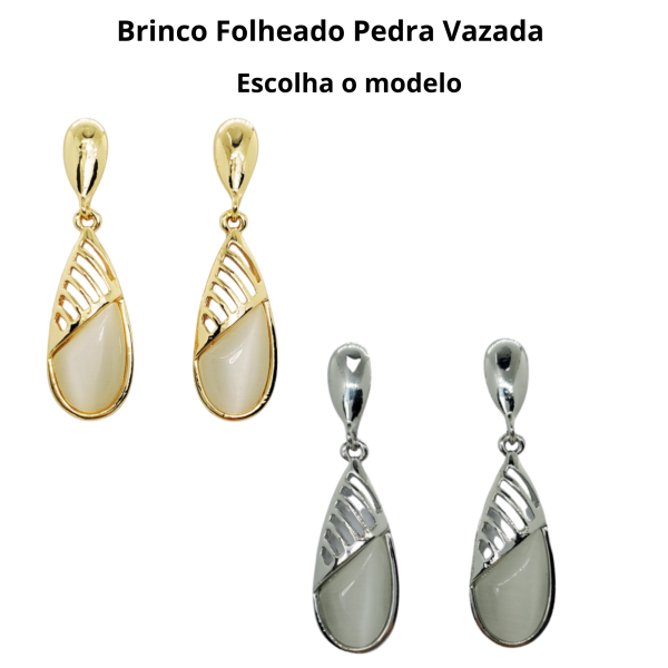 Brinco Pedra Vazada