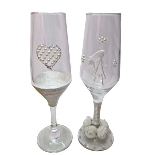 2 Taças Vidro Casamento Noivos Brinde Romântico Casal