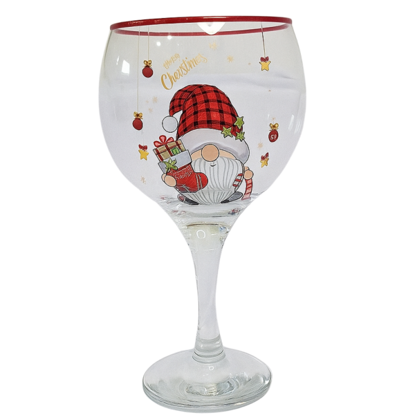 Taça Vidro Gin Vinho e Água 600 ml Doende Decoração de Natal