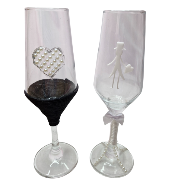 2 Taças Vidro Casamento Noivos Brinde Presente Casal