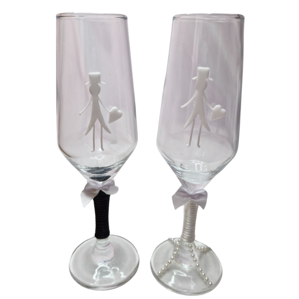 2 Taças Vidro Casamento Presente Amor Brinde Casal Noivos