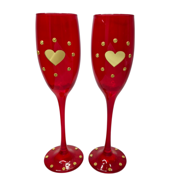 Kit 2 Taças Vidro Casamento Noivos Presente Amor Brinde