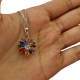 Gargantilha Flor de Lótus Colorida Folheada a Ródio Branco
