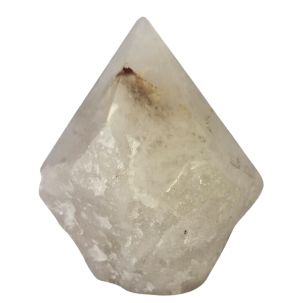 Pedra Natural Obelisco Ponta Quartzo Branco 486 gramas