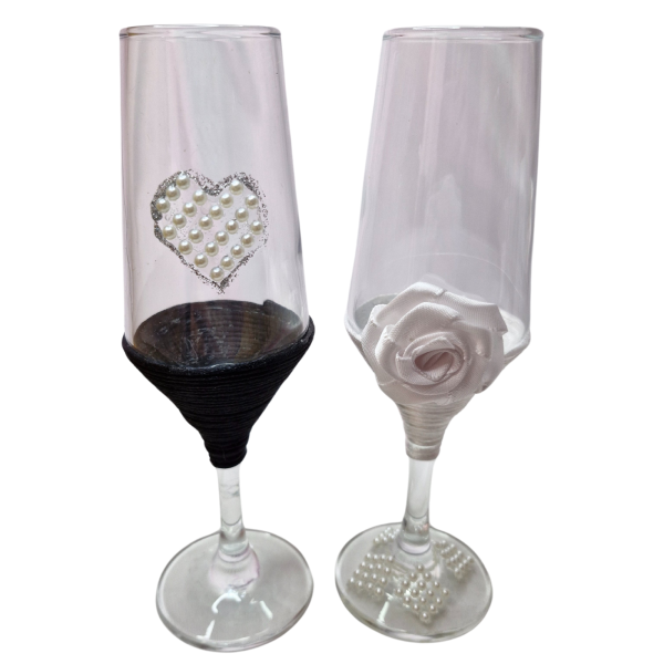 2 Taças Vidro Casamento Brinde Noivos Presente Amor