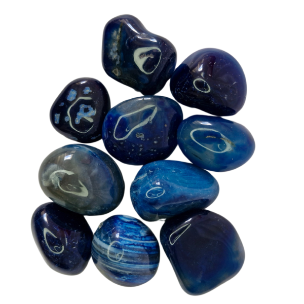 Pedra Ágata Azul 3 a 5 cm Rolada 250g  Natural