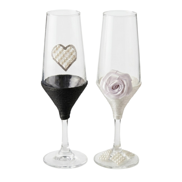 2 Taças Vidro Casamento Brinde Noivos Presente Amor