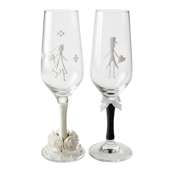 2 Taças Vidro 186 ml Casamento Noivos Amor Presente