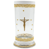 Porta Vela 7 Dias 18 cm Jesus Cristo Cruz