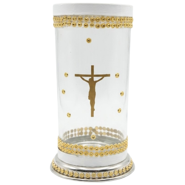 Porta Vela 7 Dias 18 cm Jesus Cristo Cruz