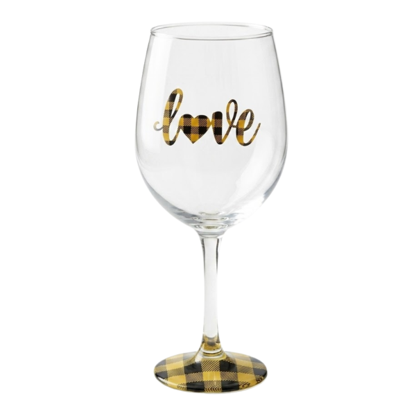 Taça Vidro Love Namorados Casal Vinho Amarela 490 ml