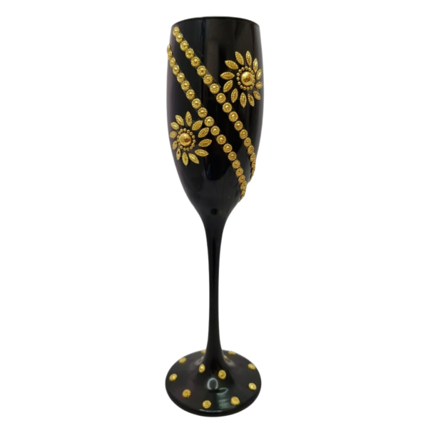 Taça Pomba Gira Dama da Noite Preto e Dourado