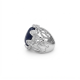 Kit 5 Anéis Prata Pedra Natural Ágata Azul 17mm