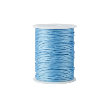 Cordão de Cetim Rabo de Rato 2mm Rolo com 50 m Ciano