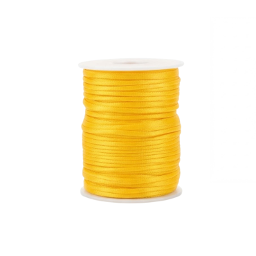 Cordão de Cetim Rabo de Rato 2mm Rolo com 50 m Amarelo