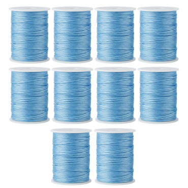 Kit 10 Cordões de Cetim Rabo de Rato 2mm Rolo 50m Ciano