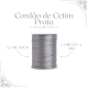 Kit 10 Cordões de Cetim Rabo de Rato 2mm Rolo com 50 m Prata