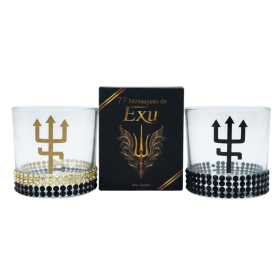 Kit Conexão Exu – Baralho 77 Mensagens e Copos Artesanais