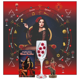 Kit Altar Maria Padilha Completo: Tarô, Estátua e Taça Decorada