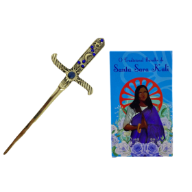 Kit Baralho Santa Sara 36 cartas + Athame Dourado