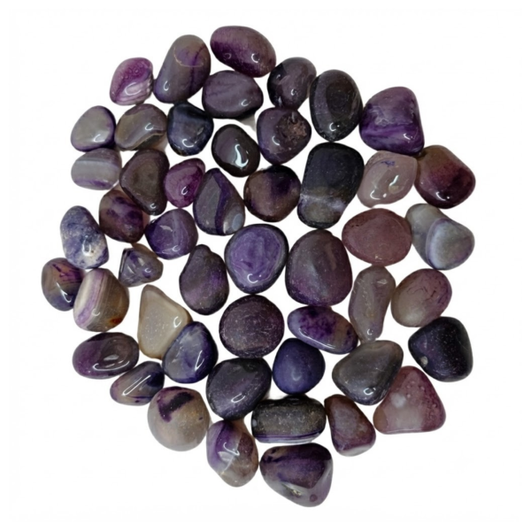 Pedra Ágata Roxa 2 a 4 cm Rolada 1 Kg Natural