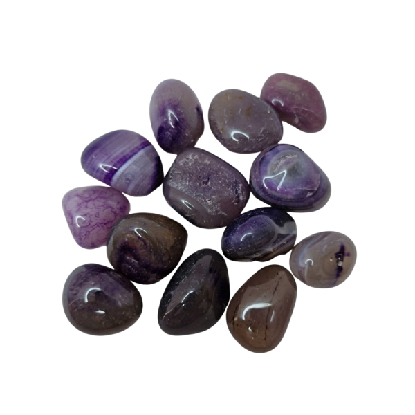 Pedra Ágata Roxa 2 a 4 cm Rolada 250g Natural