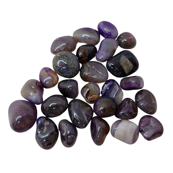 Pedra Ágata Roxa 2 a 4 cm Rolada 500G  Natural
