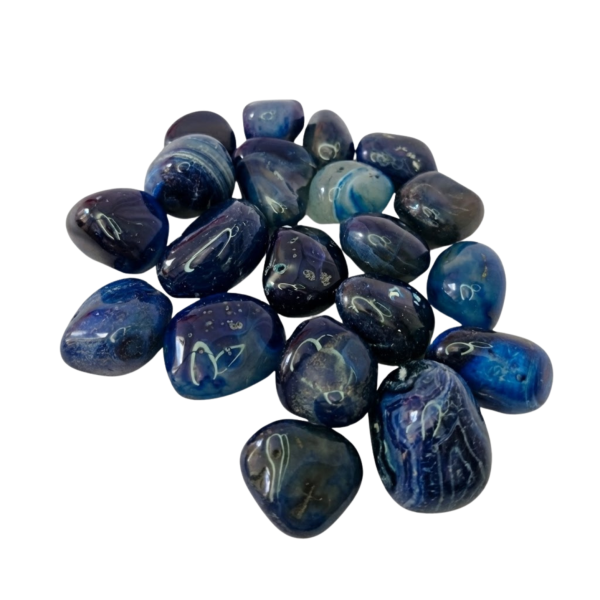 Pedra Ágata Azul 3 a 5 cm Rolada 500g Natural