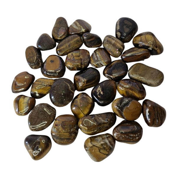 Pedra Olho de Tigre 3 a 5 cm Rolada 1KG Natural