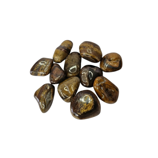 Pedra Olho de Tigre 3 a 5 cm Rolada 500g Natural