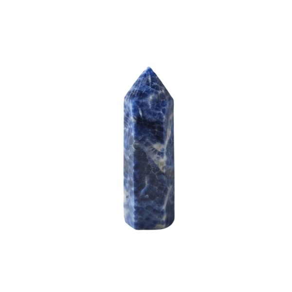 Pedra Natural Obelisco Ponta Sodalita Energia 40 a 100 g