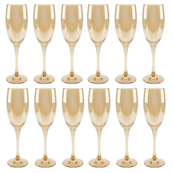 Conjunto 12 Taças Âmbar Champanhe 190 ml Nadir