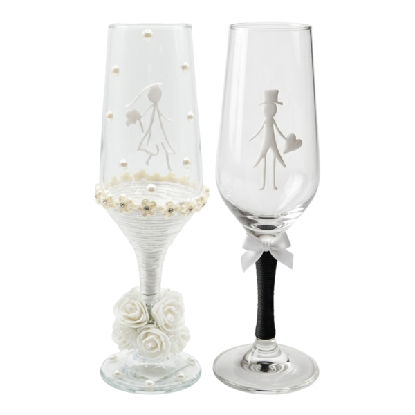 2 Taças Vidro 186 ml Casamento Noivos Amor Presente