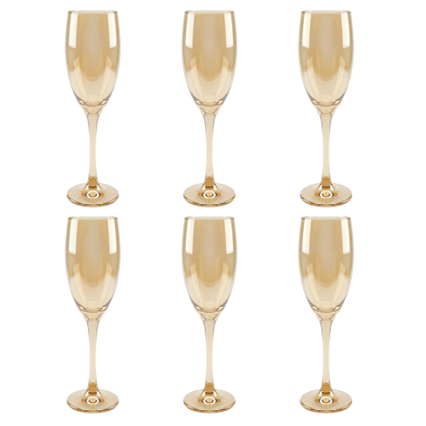 Conjunto 6 Taças Âmbar Champanhe 190 ml Nadir