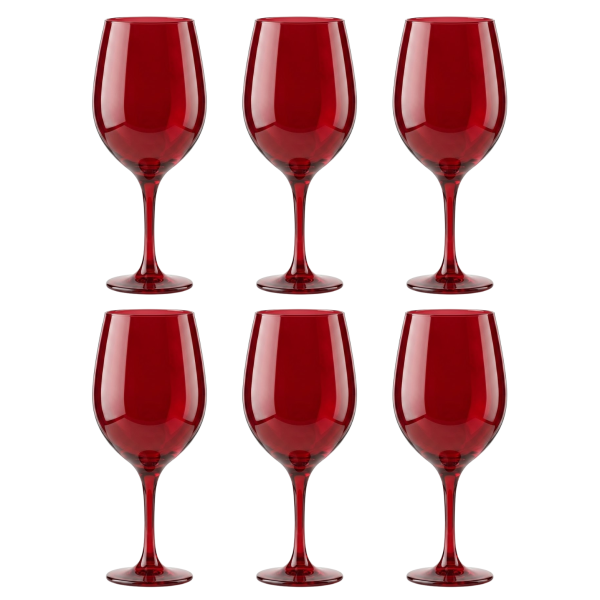 Conjunto 6 Taças Vidro Vermelha Vinho Água 490ml Nadir