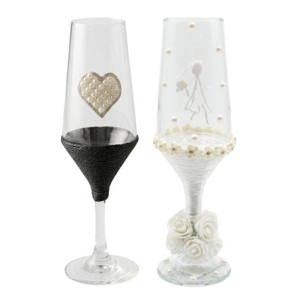 2 Taças Vidro Casamento Noivos Brinde Romântico
