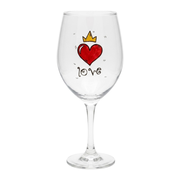 Taça Vidro Coração Amor Casal Vidro 490 ml