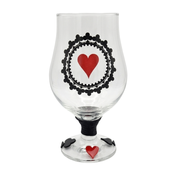 Taça Copo Cerveja Vidro Naipe Copas Baralho