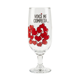 Taça Frase Amor Vidro Casal Presente 300 ml