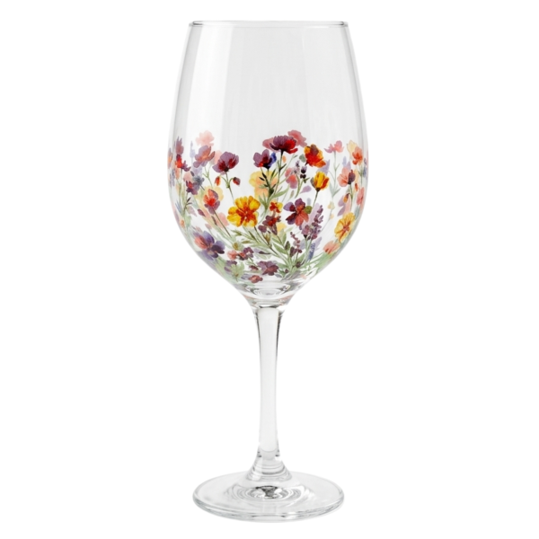 Taça de Vidro Grande 490ml Vinho Água Floral