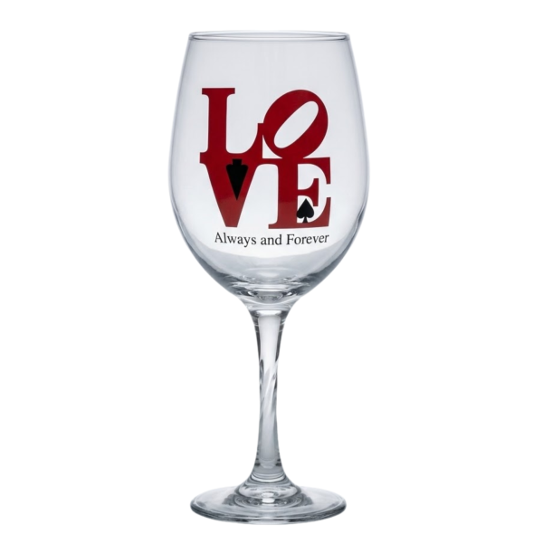 Taça Vidro Frase Love Namorados Casal Presente