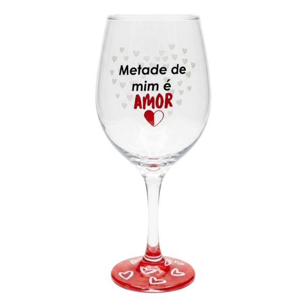 Taça Frase Amor Namorados Casal Personalizada Vinho 490ml