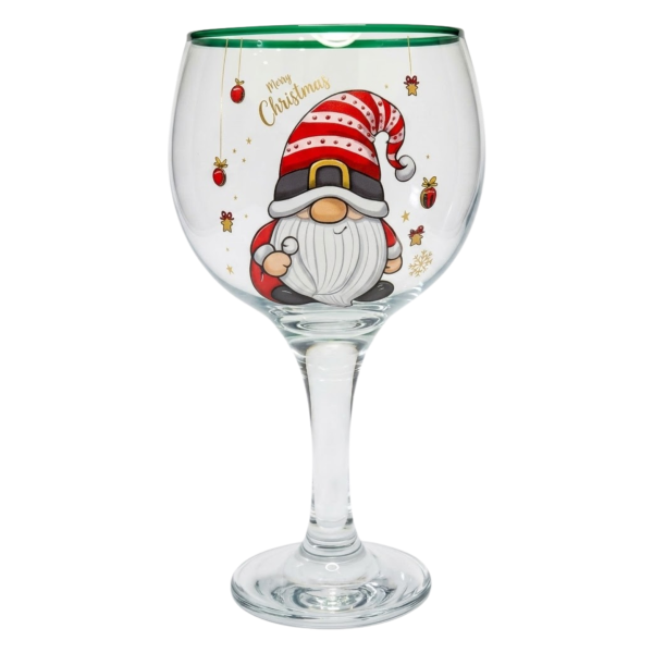 Taça Vidro Gin Vinho 600 ml Presente Decoração Natal Doende